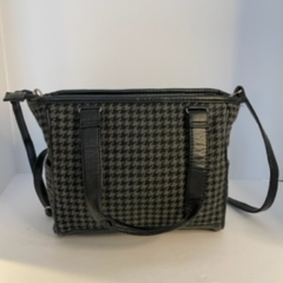thirty-one Handbags - Thirty-One Mini Cindy Bag - Black and Gray Houndstooth Print